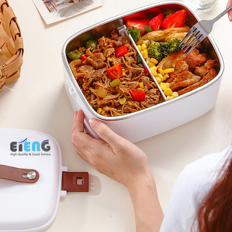 Custom 1.8L Heating Lunchbox 304 Stainless Steel Car Home 2 In 1 Mini Electric Lunch Box