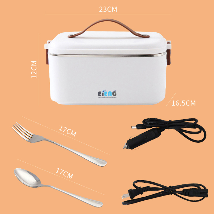 Custom 1.8L Heating Lunchbox 304 Stainless Steel Car Home 2 In 1 Mini Electric Lunch Box