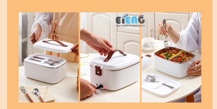 Custom 1.8L Heating Lunchbox 304 Stainless Steel Car Home 2 In 1 Mini Electric Lunch Box