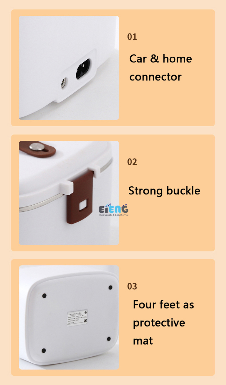 Custom 1.8L Heating Lunchbox 304 Stainless Steel Car Home 2 In 1 Mini Electric Lunch Box