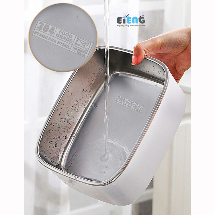 Custom 1.8L Heating Lunchbox 304 Stainless Steel Car Home 2 In 1 Mini Electric Lunch Box