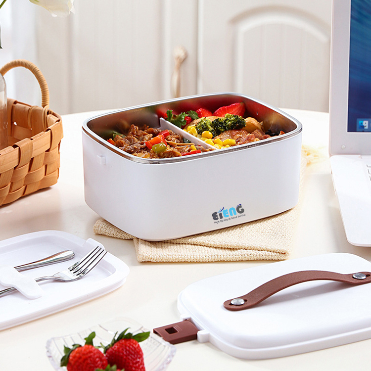 Custom 1.8L Heating Lunchbox 304 Stainless Steel Car Home 2 In 1 Mini Electric Lunch Box