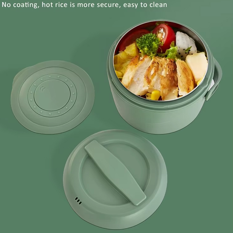 Cheap Customized Round Shaped Electric Stainless Steel Heated Lunch Boxes