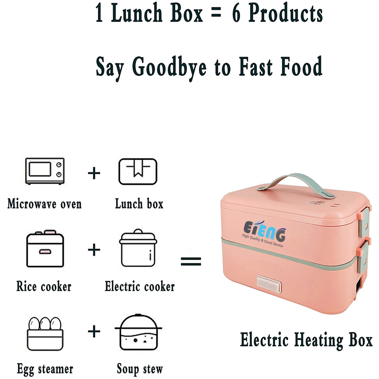 Manufacturer Custom Printed logo 300 Watt Double Layers Multi-functional Portable Electric Lunch Box