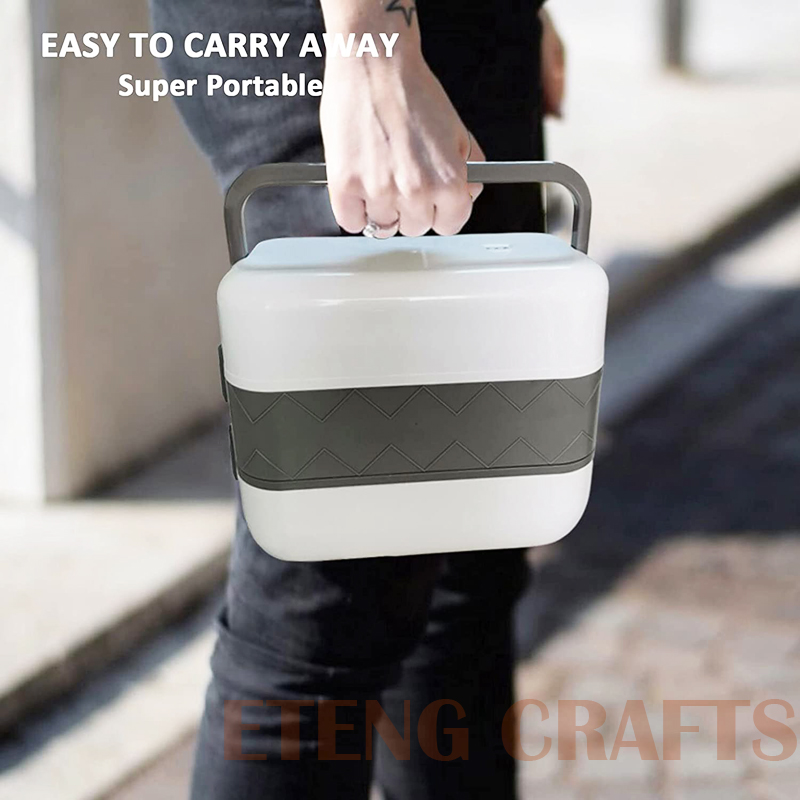 Cheap Custom Logo Double Layers Lunchbox 2 Liters 304 Stainless Steel Electric Heated Lunch Box