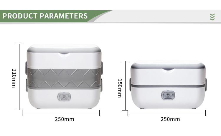 Cheap Custom Logo Double Layers Lunchbox 2 Liters 304 Stainless Steel Electric Heated Lunch Box