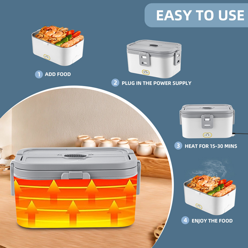 Manufacturer Lunch Box 12V 24V 110V 220V Food warmer Stainless Steel 1.8L Electric LunchBox